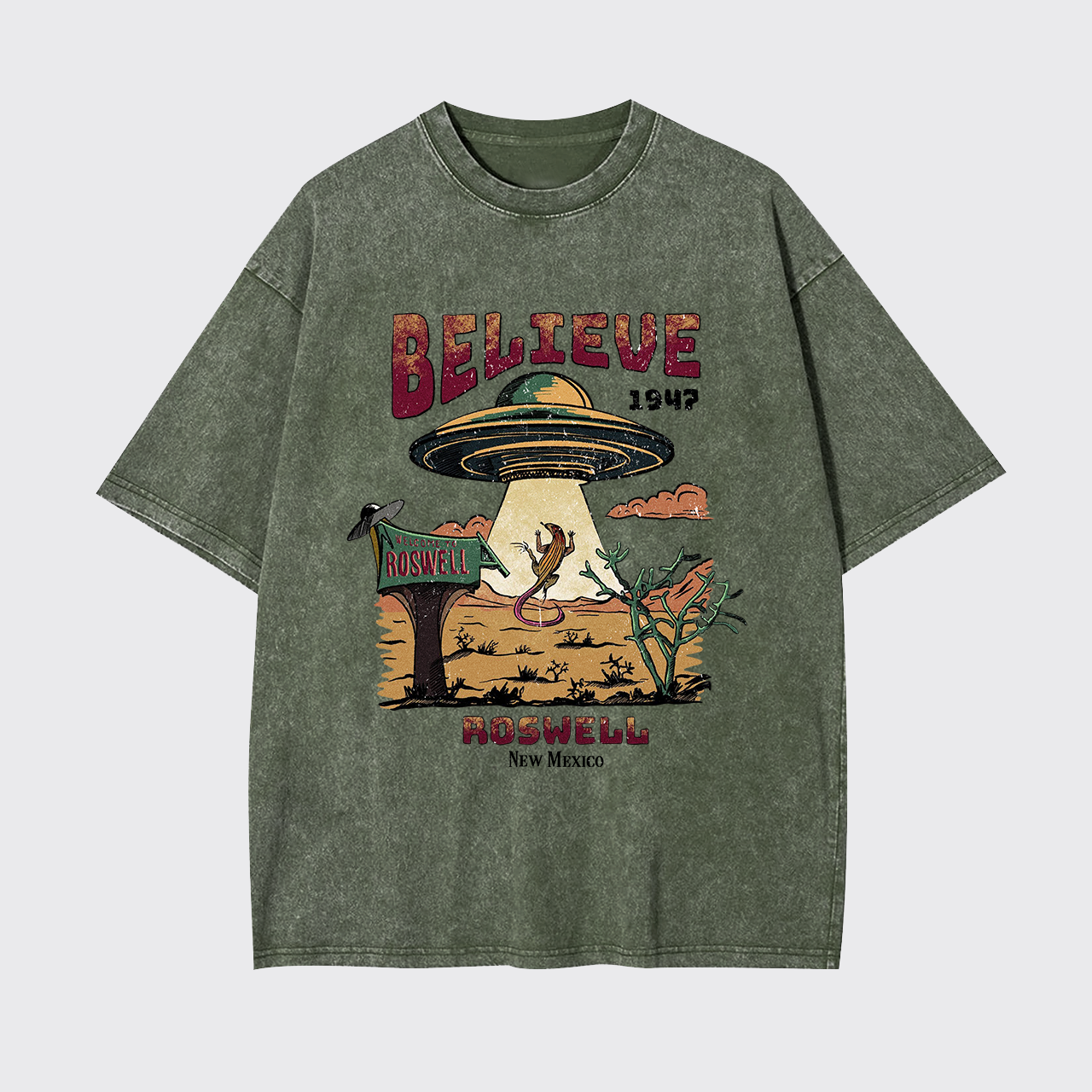 Believe Alien Garment-dye Tees