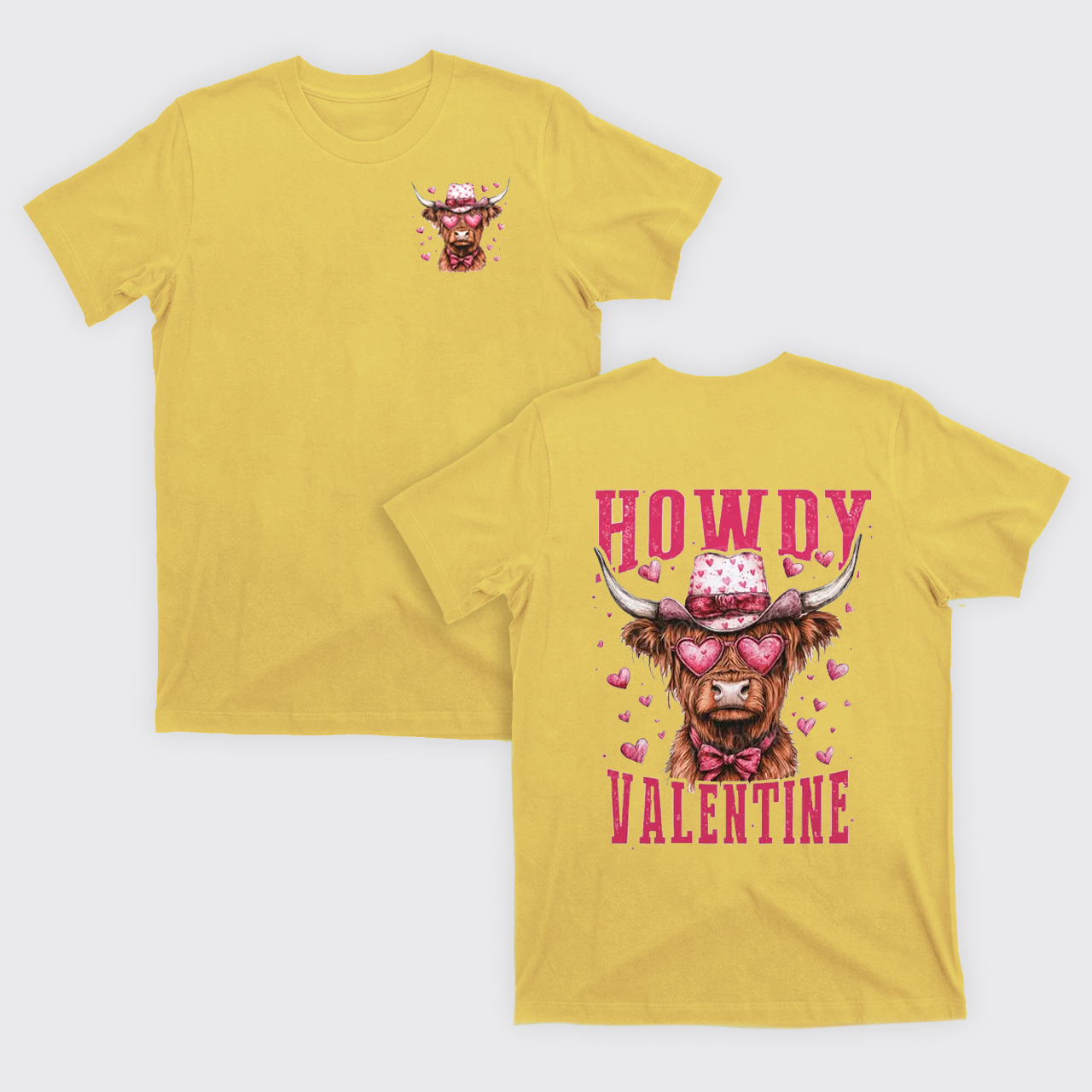 Valentine Highland Cow T-Shirts