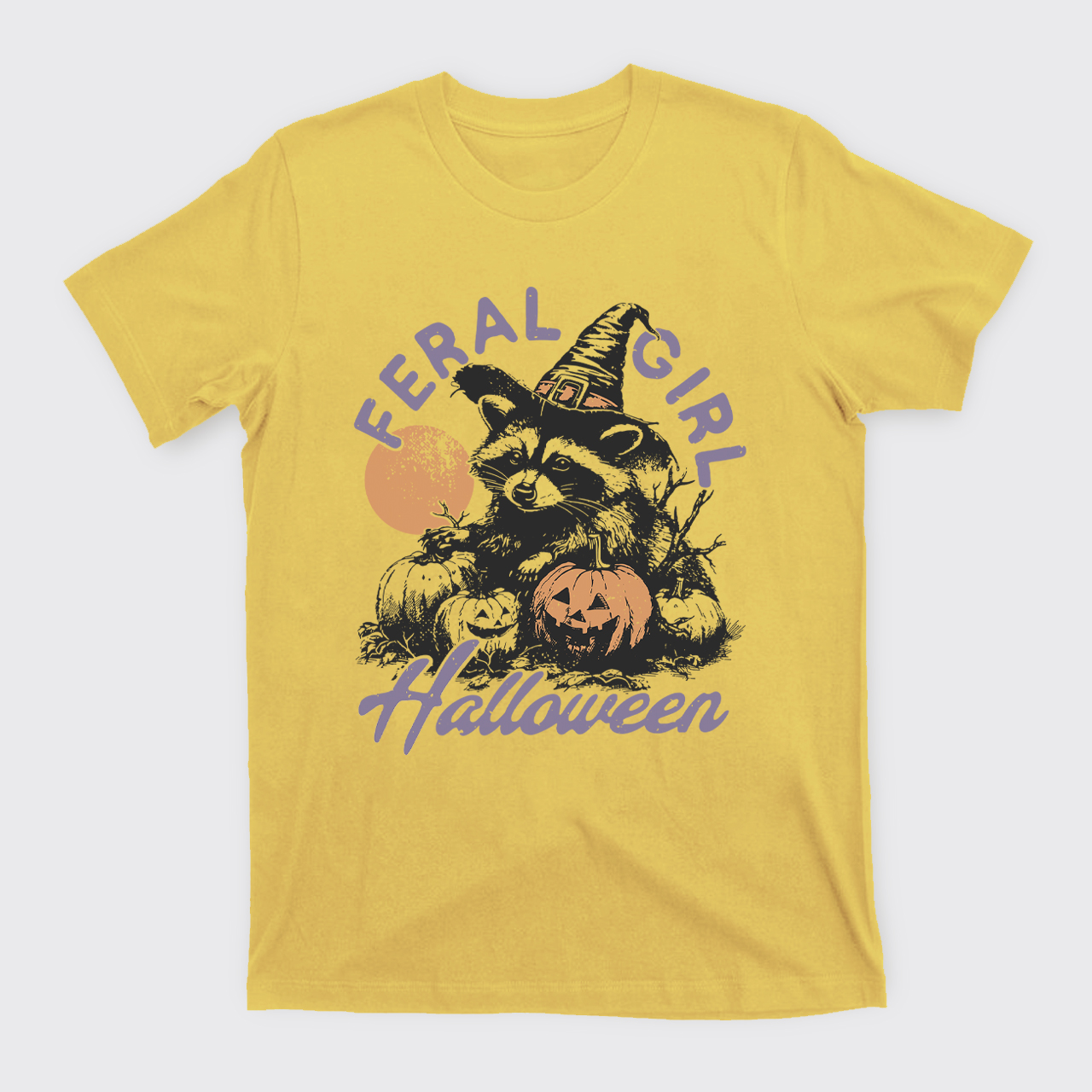 Halloween Feral Girl Raccoon T-Shirts