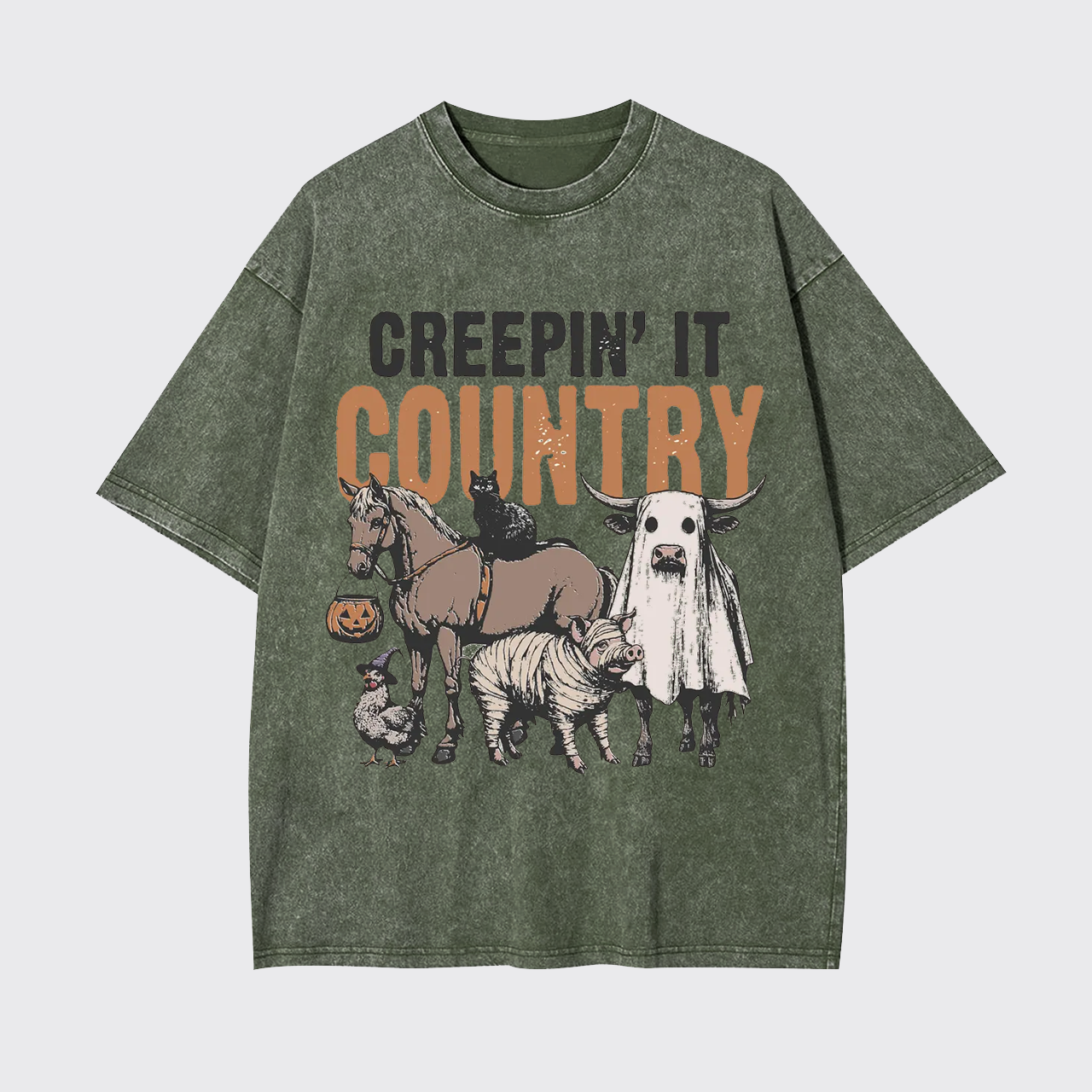 Western Farm Animals Halloween Garment-dye Tees