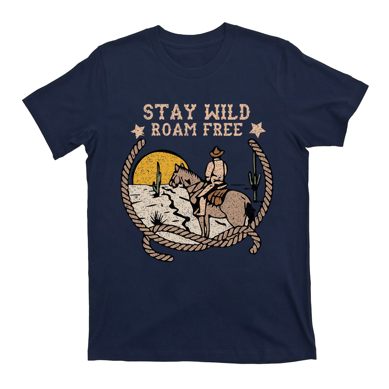 Stay Wild Roam Free Vintage Cowboy T-Shirt