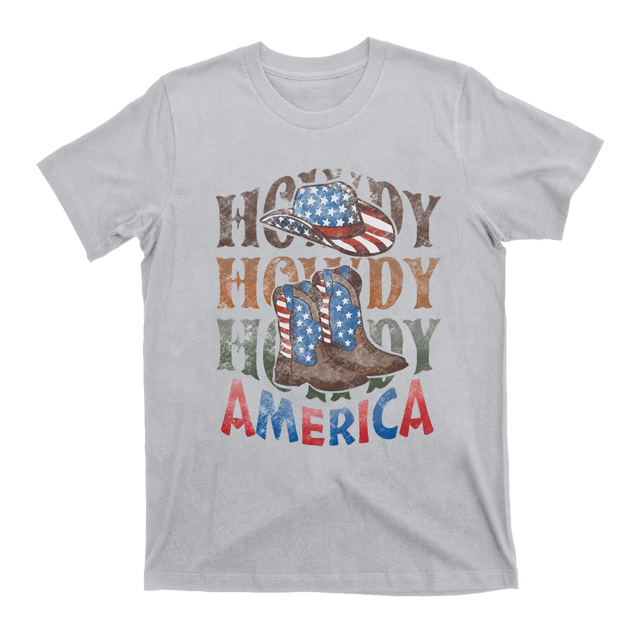 Howdy America Western Hat And Boots Cowboy T-Shirts