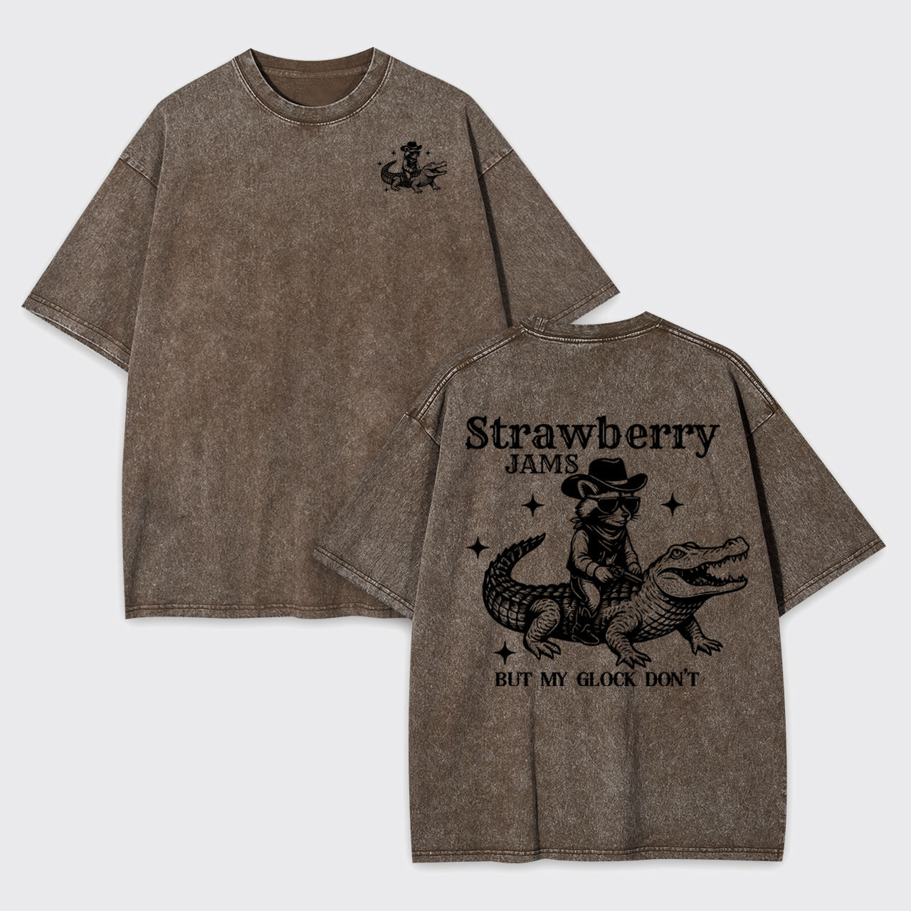 Snarky Sayings-Strawberry Jams But My Glock Don't Garment-dye Tees