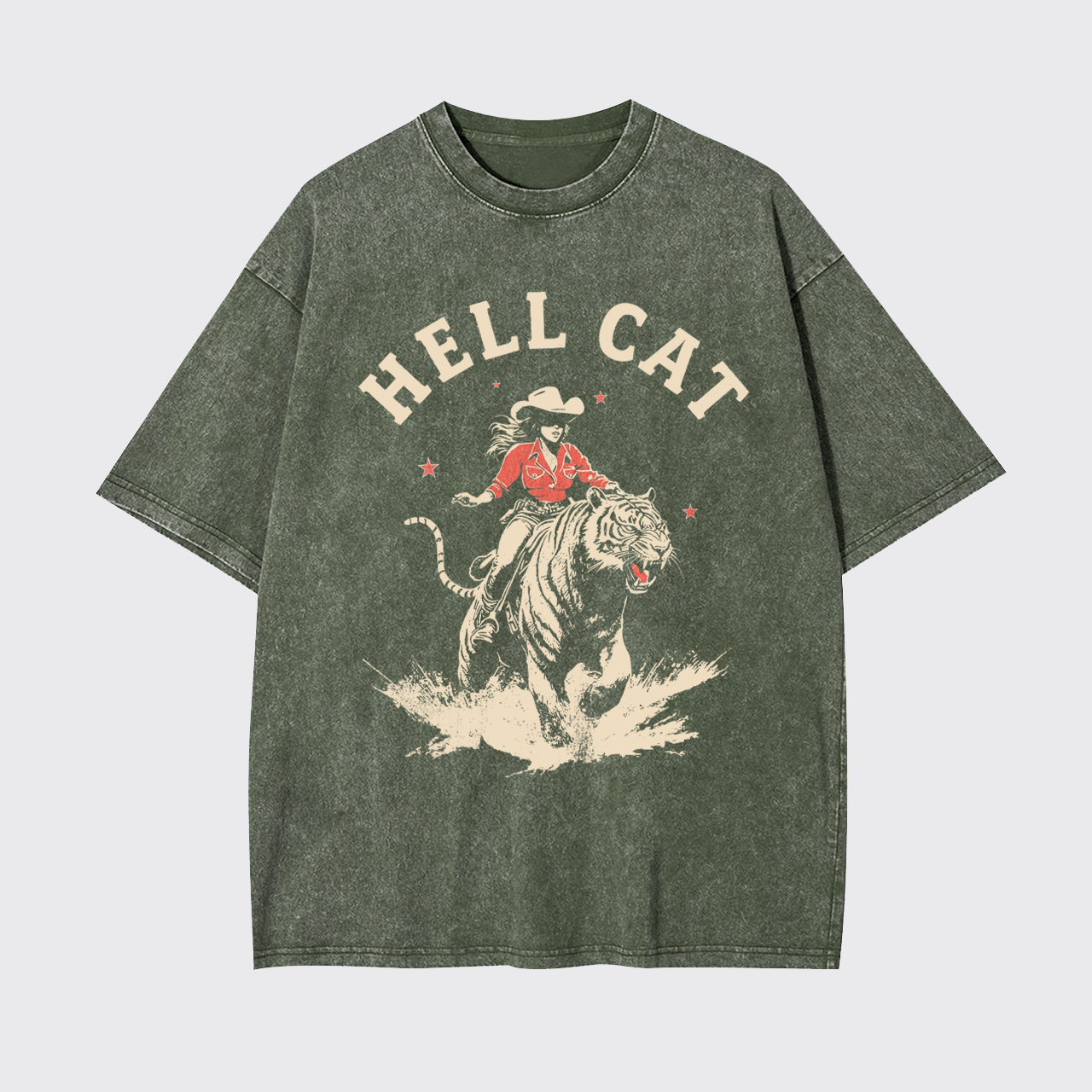 Vintage Cowgirl Hell Cat Garment-dye Tees
