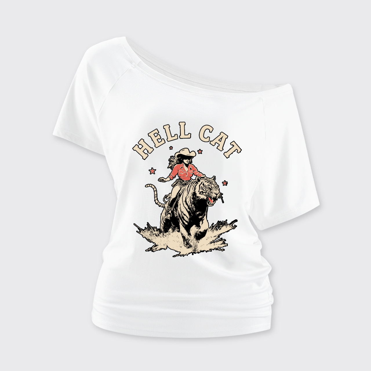 Vintage Cowgirl Hell Cat Off Shoulder Top