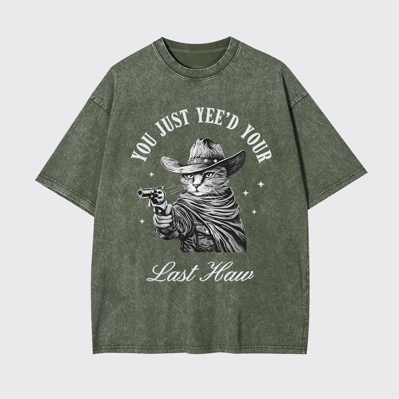Western Cowboy Cats Love To Shoot Garment-dye Tees