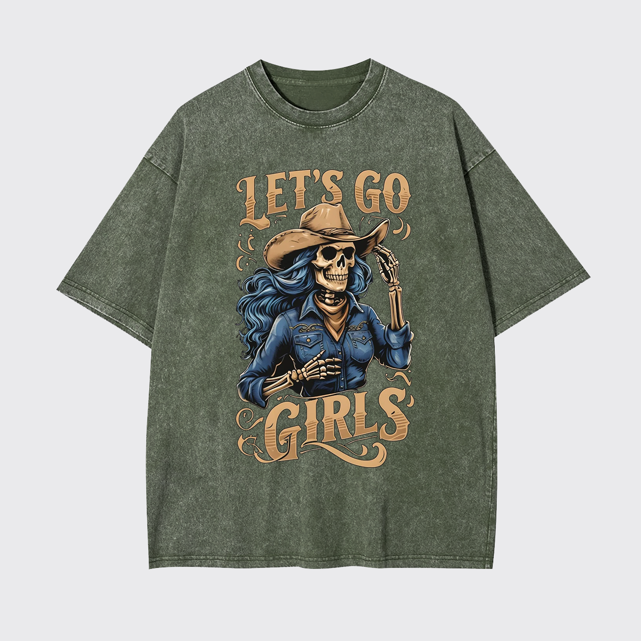 Let's Go Girls Creepy Cowgirl Garment-dye Tees