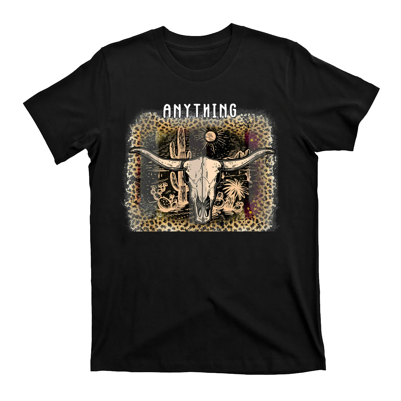 Western Bull Skull  Vintage T-Shirts