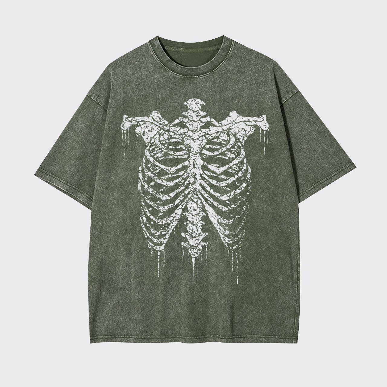 Halloween Retro Horror Skeleton Garment-dye Tees