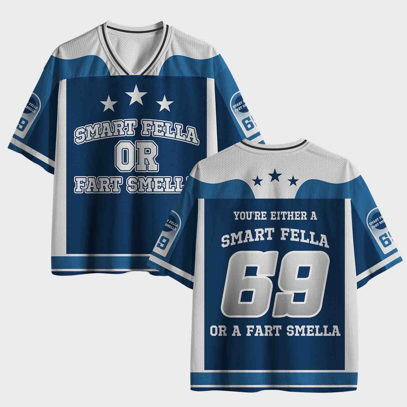 Personalized Smart Fella Or Fart Smella Mesh Jersey