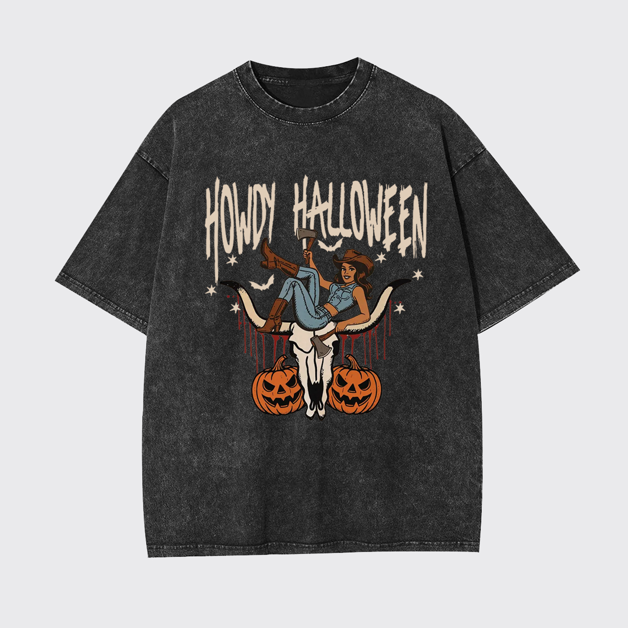 Howdy Halloween Cowgirl Garment-dye Tees