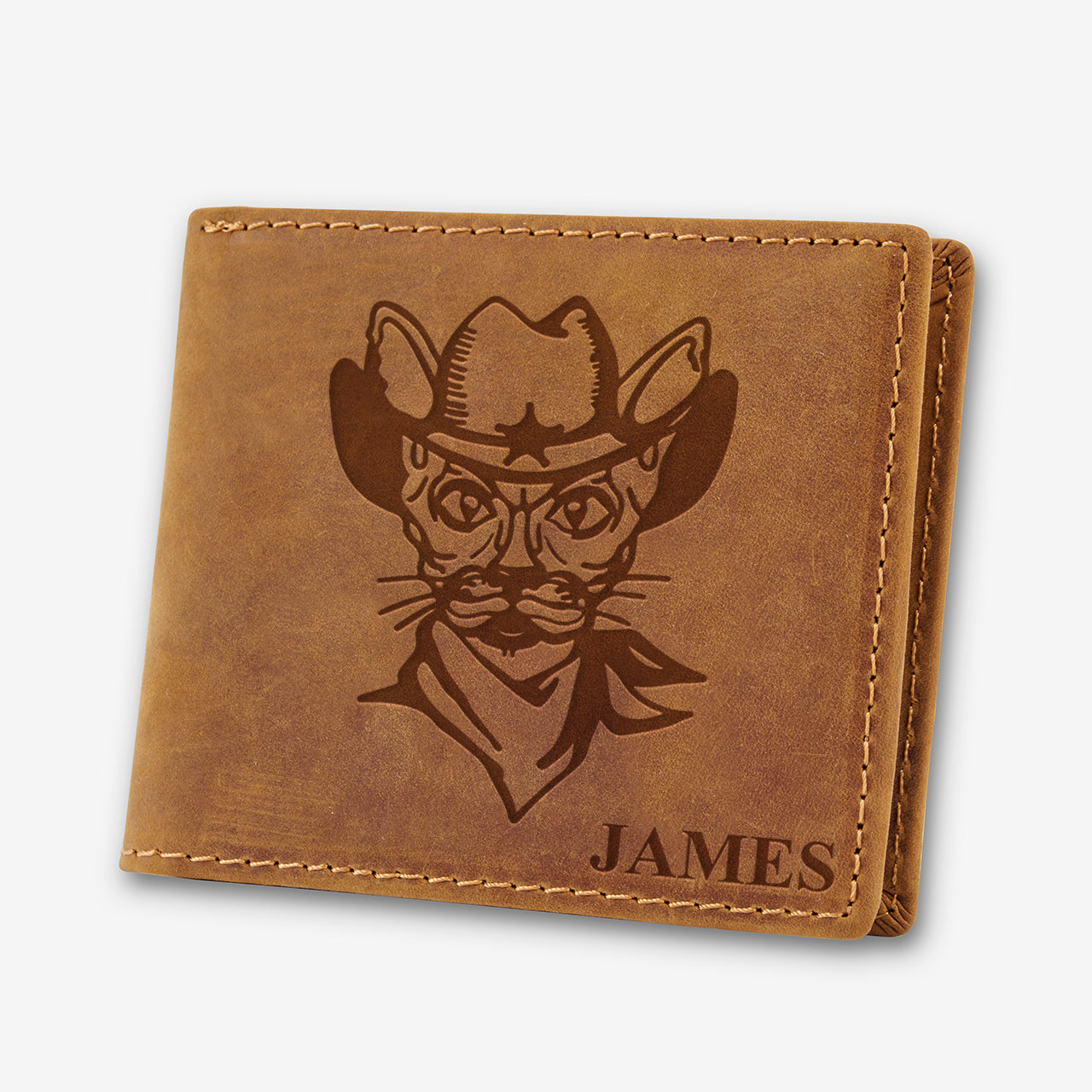 Personalized Vintage Leather Wallet_Sphynx