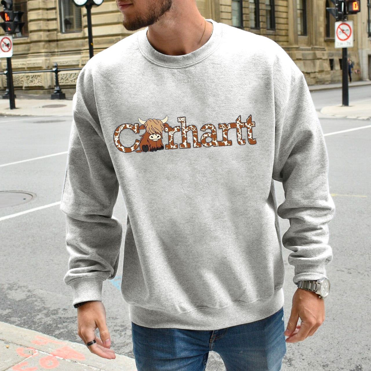 Highland Cow Western Sweatshirt