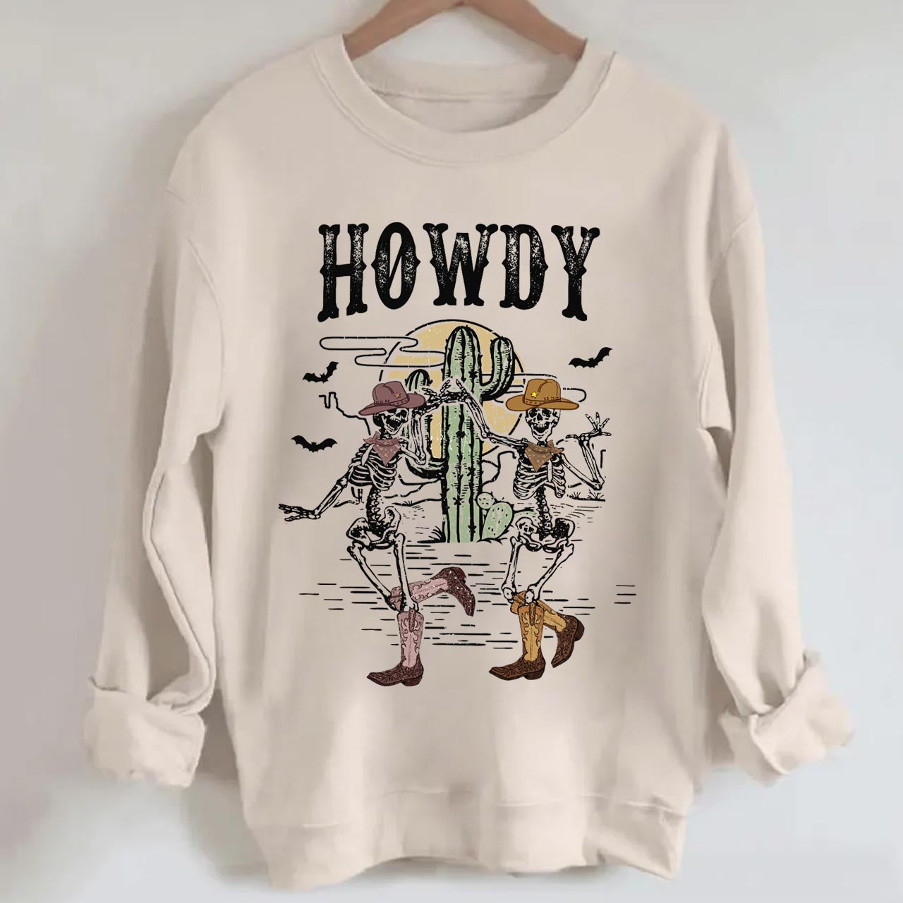 Howdy Halloween Midwest Desert Skeleton Sweatshirt