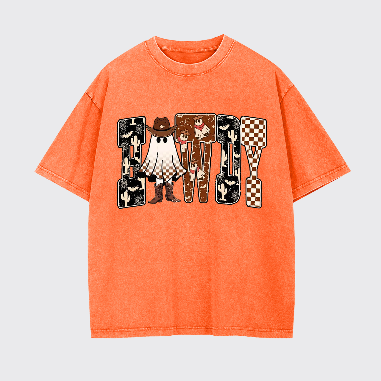 Howdy Western Halloween Ghost Garment-dye Tees