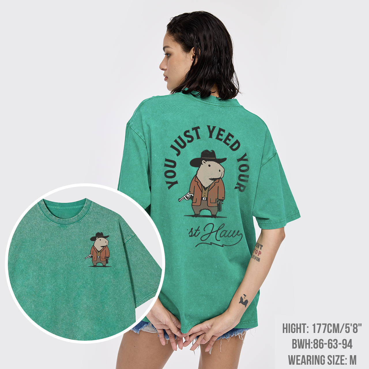Funny Capybara Cowboy Garment-dye Tees