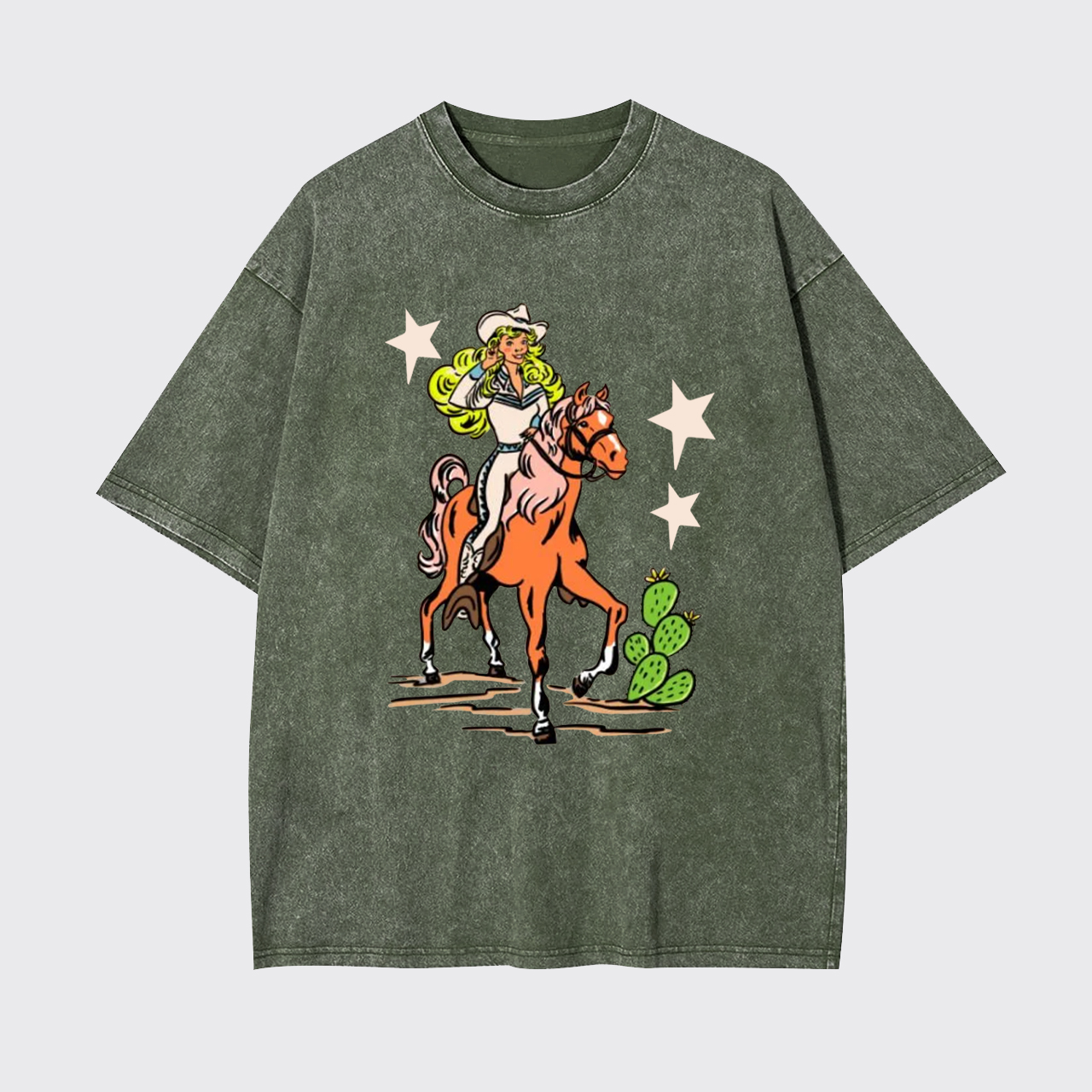 Retro Rodeo Cowgirl Garment-dye Tees