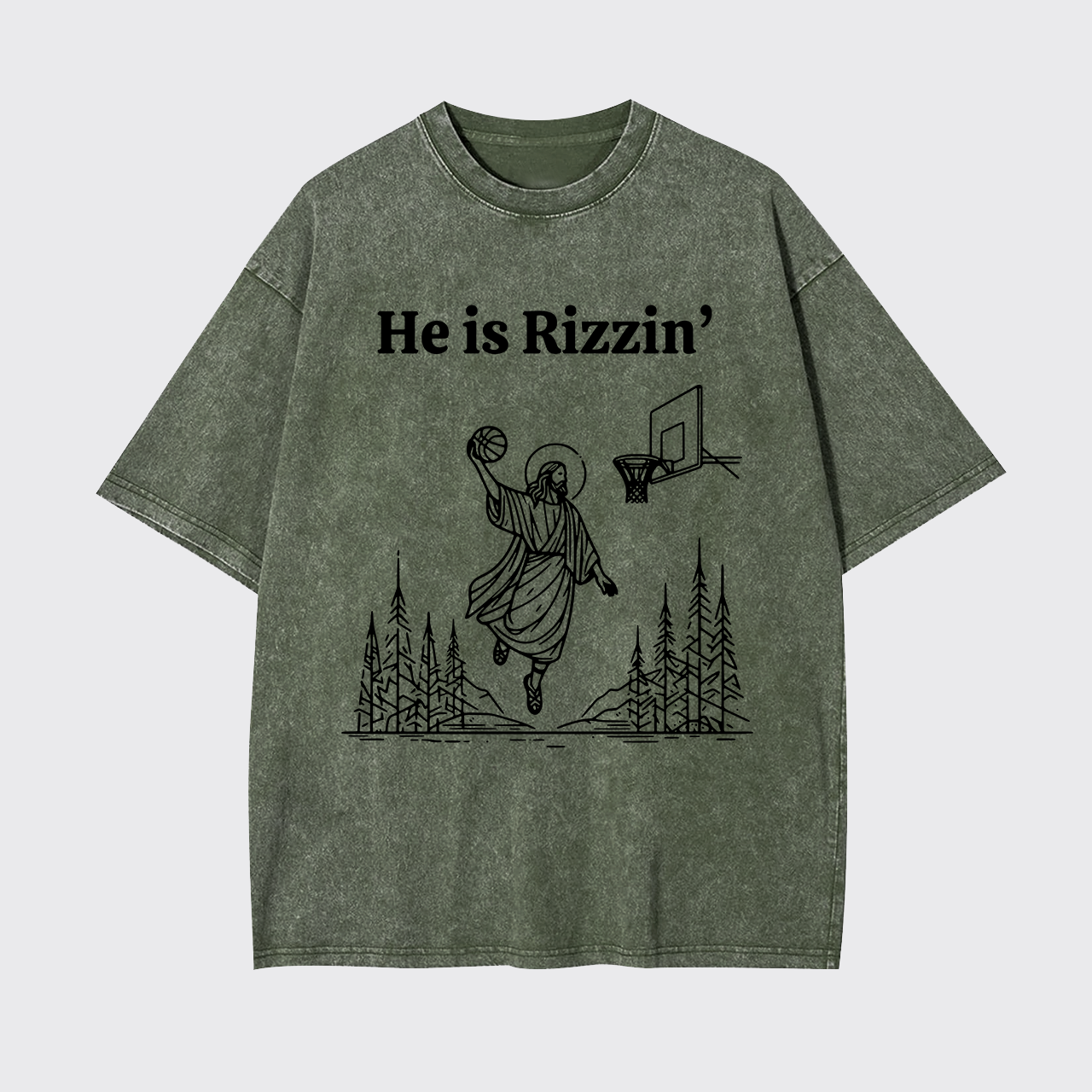 He Is Rizzin' Garment-dye Tees