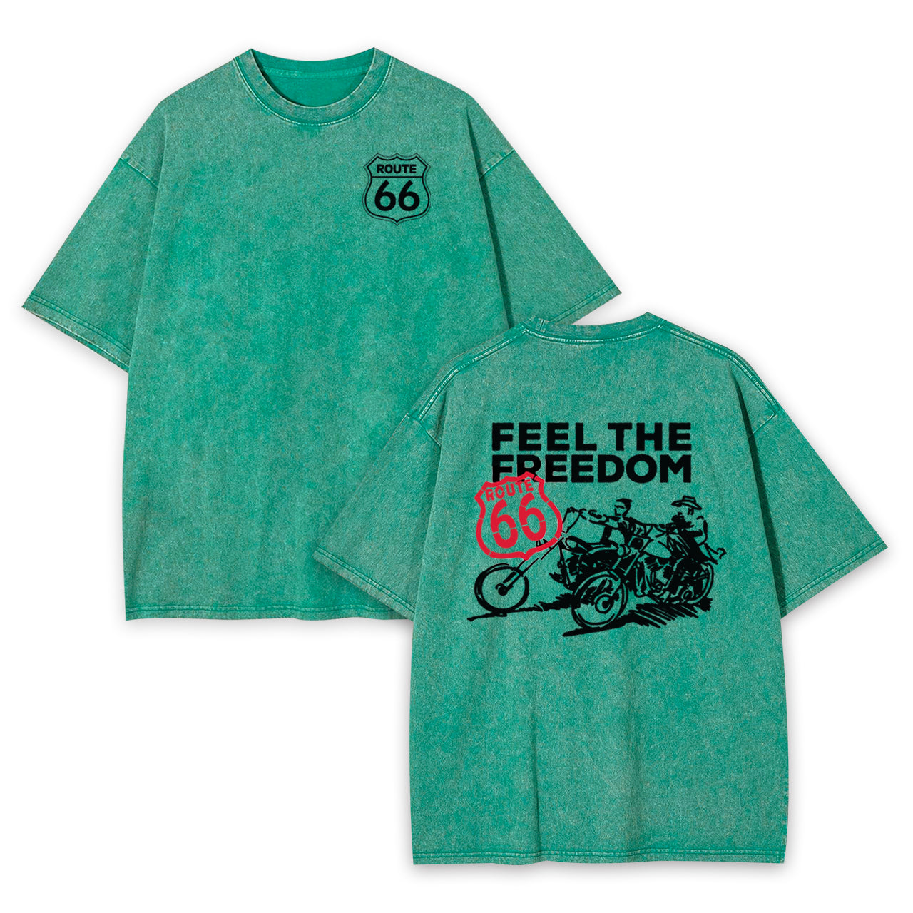 Route 66 Feel The Freedom Garment-dye Tees