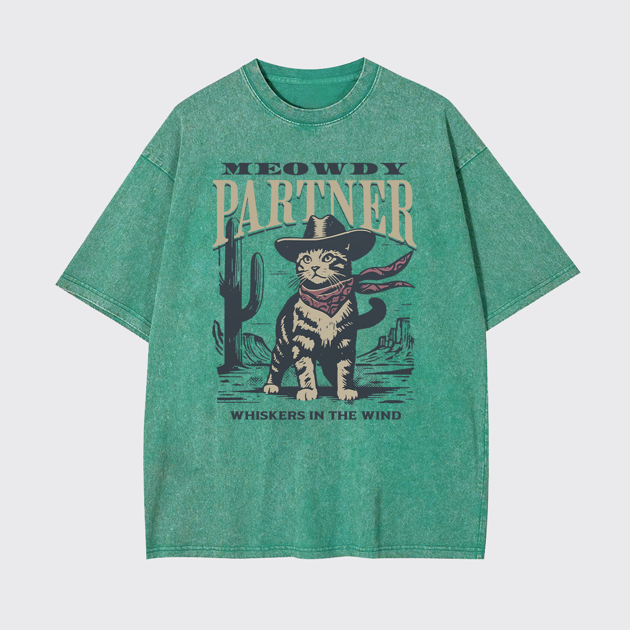 Meowdy Partner Cowboy Cat Garment-dye Tees