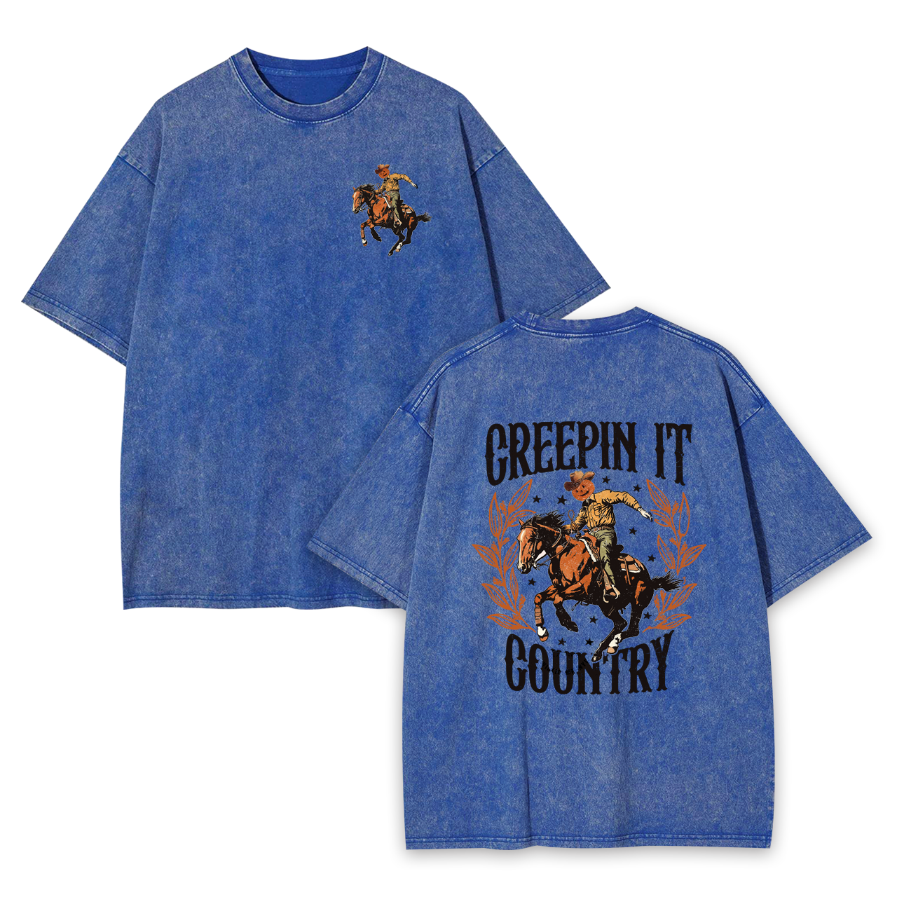 Creepin It Country Western Halloween Garment-dye Tees