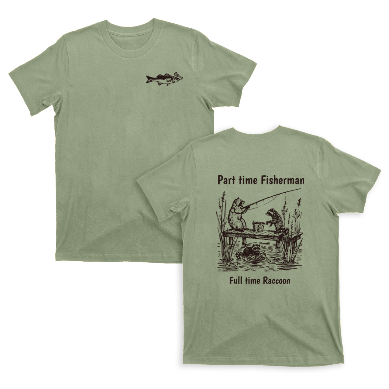 Fisherman Raccoon T-Shirts