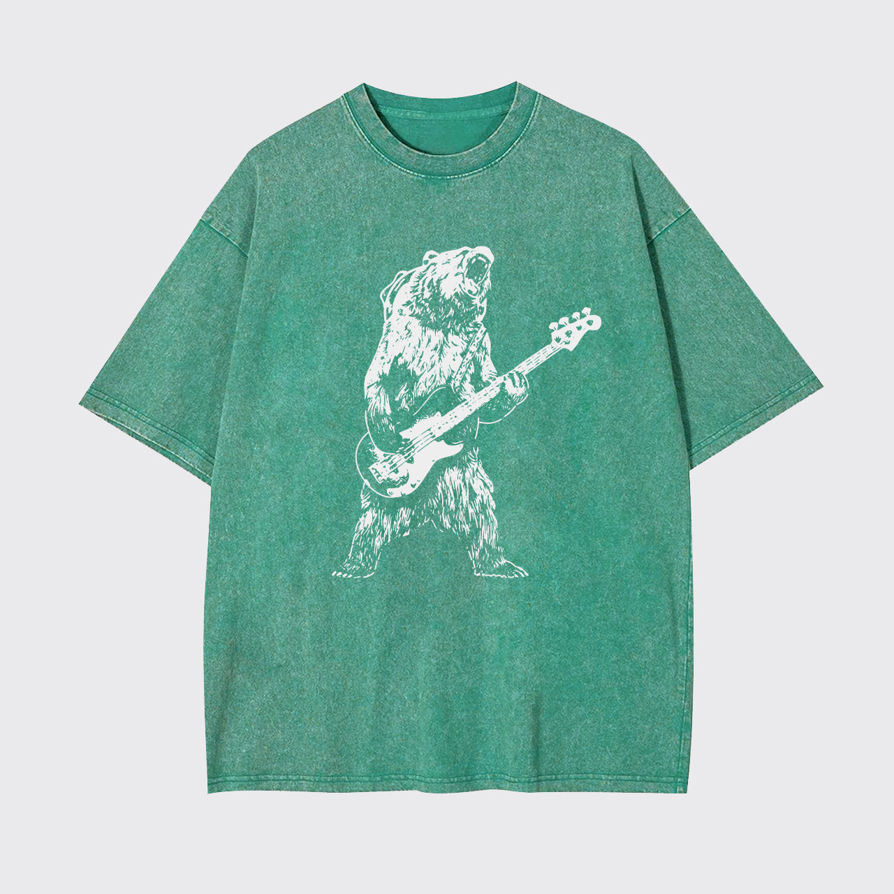 Bear Playing Bass Guitar Garment-dye Tees