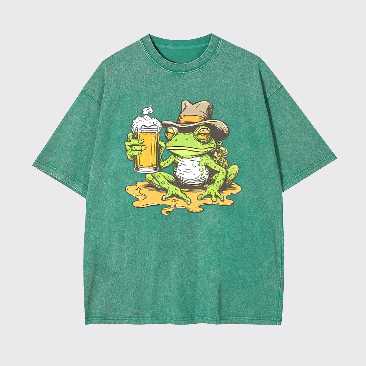 Frog And Beer Garment-dye Tees