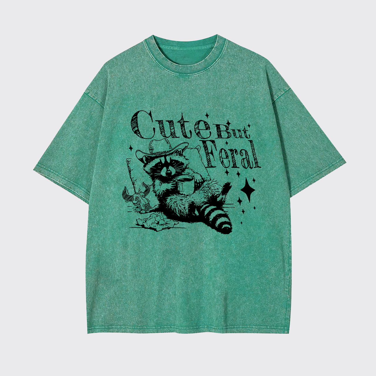 Cute But Feral Raccoon Garment-dye Tees