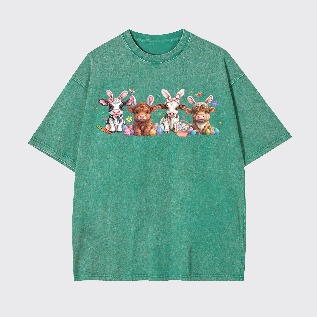 Easter Day Cow Garment-dye Tees