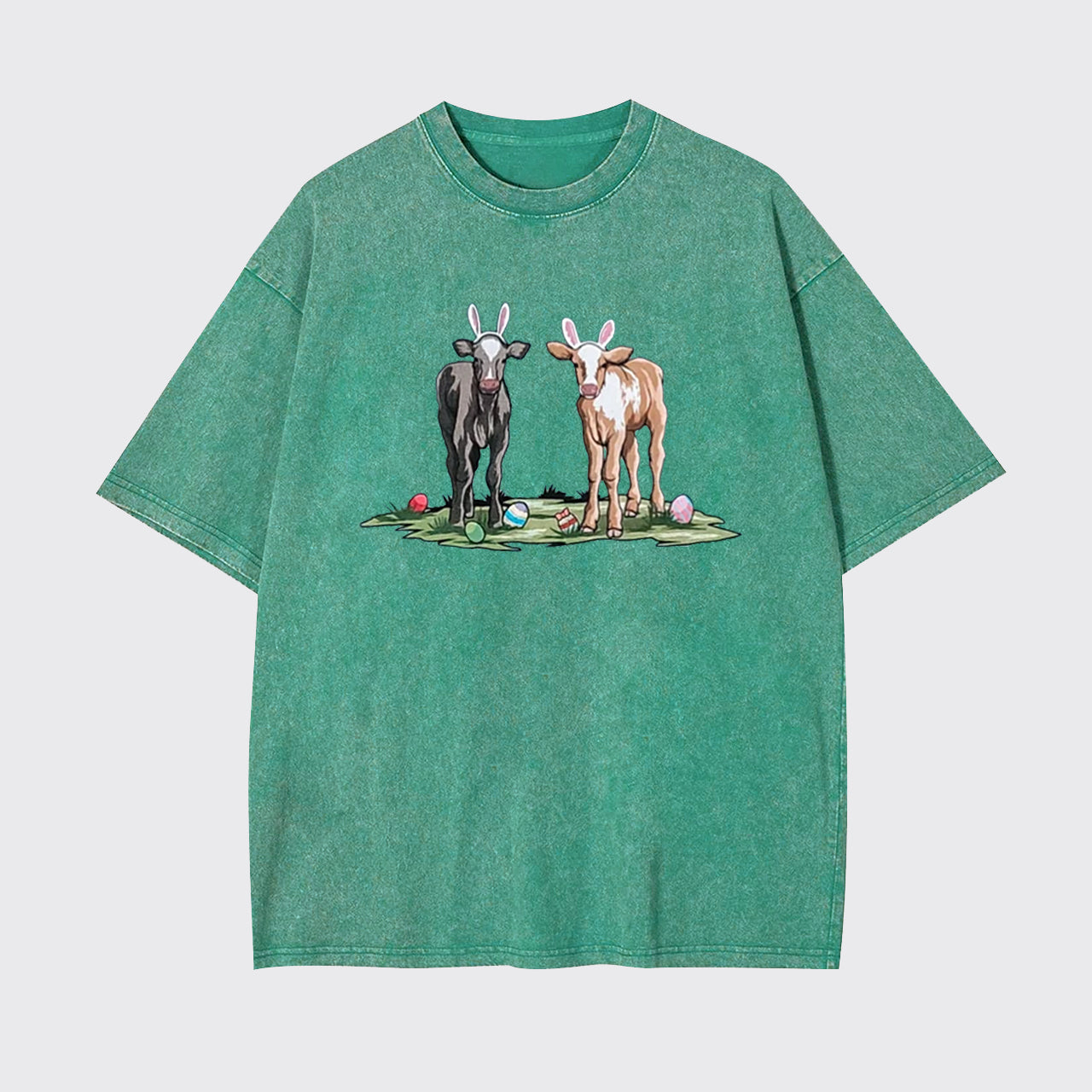 Easter Cute Cow Garment-dye Tees