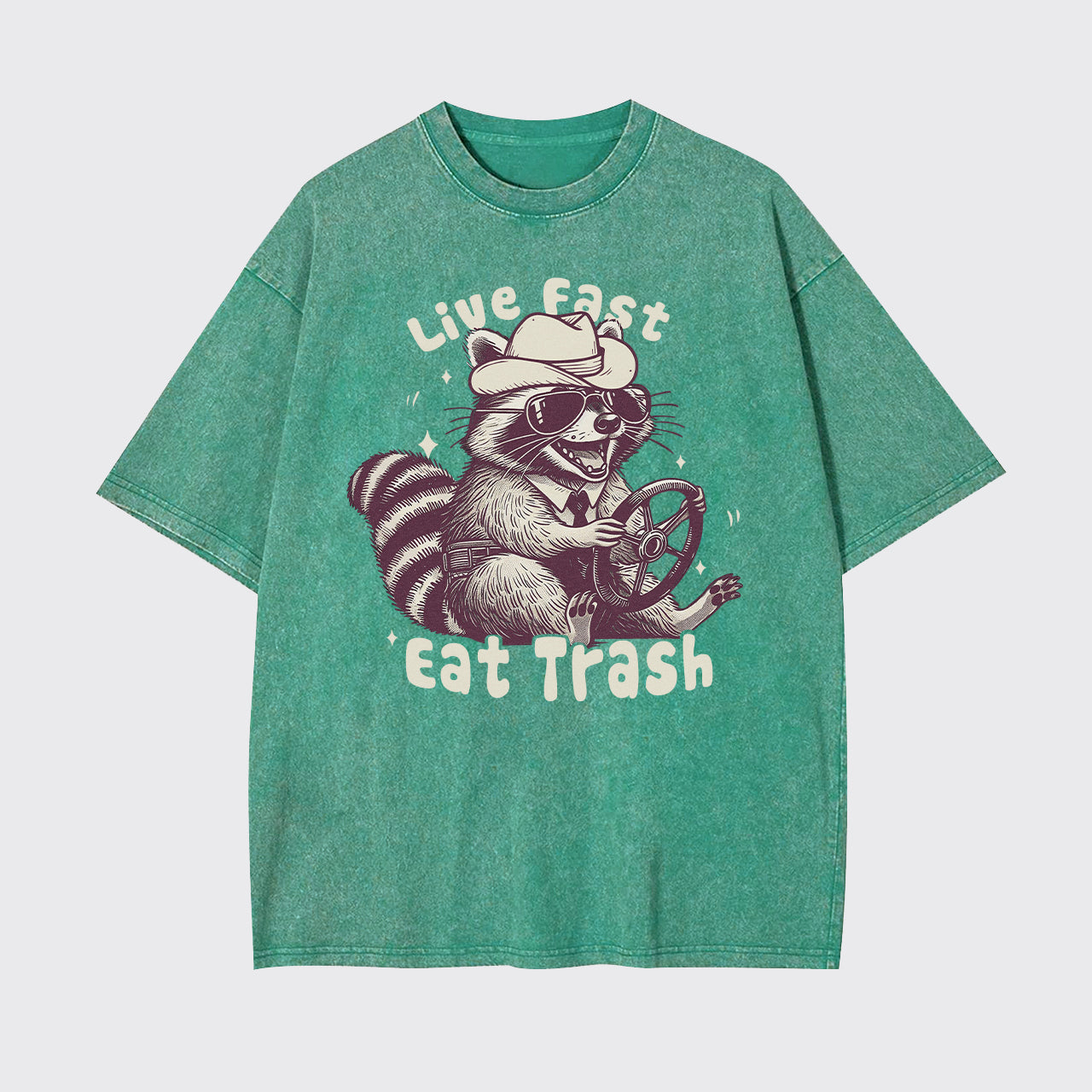 Live Fast Eat Trash Raccoon Garment-dye Tees