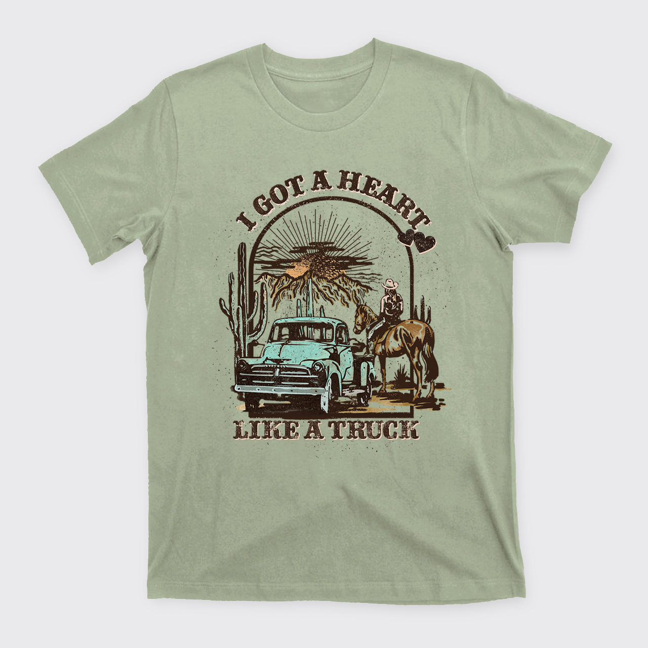 Heart Like A Truck Western Sunset T-Shirts