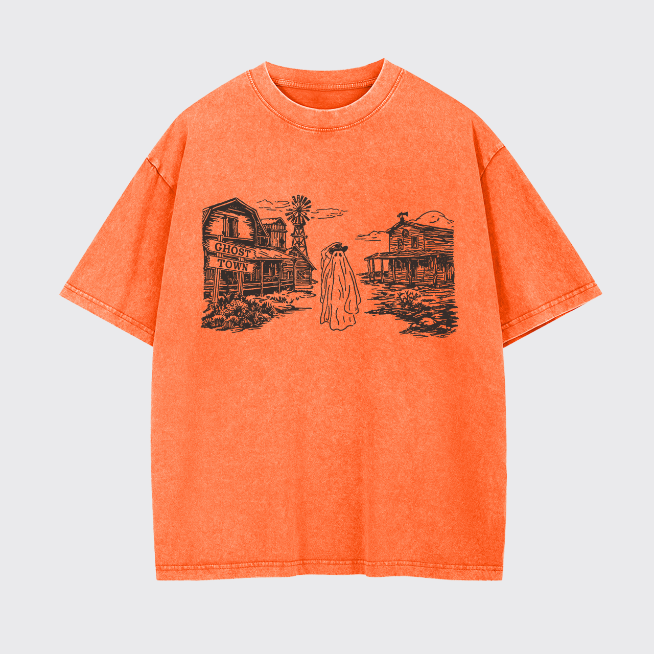 Western Halloween Ghost Town Garment-dye Tees