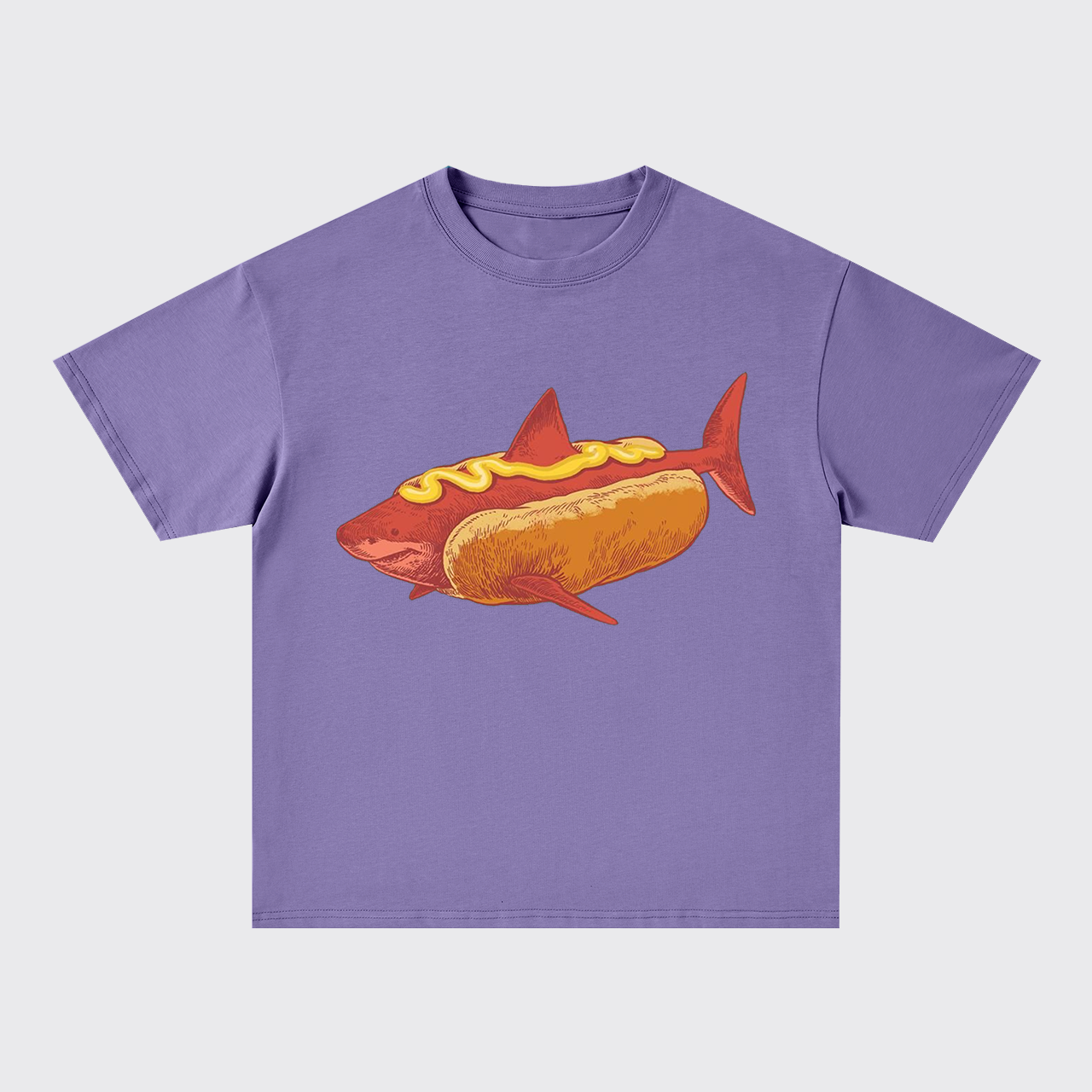 Hot Dog Shark Oversize T-Shirts