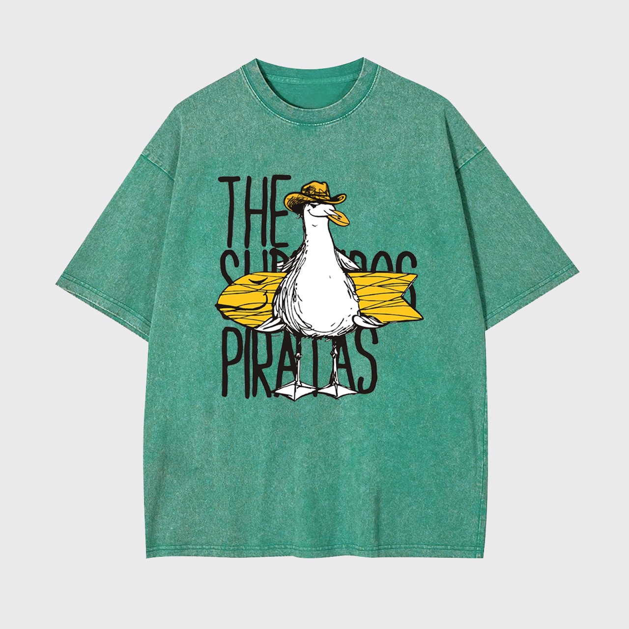 Seagull Pirate Meets Cowboy Garment-dye Tees