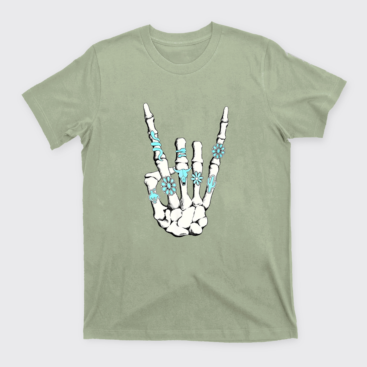 Western Rock On Skeleton T-Shirts
