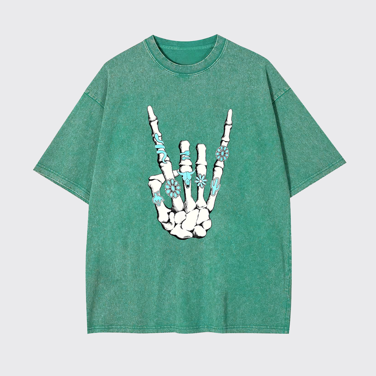 Western Rock On Skeleton Garment-dye Tees