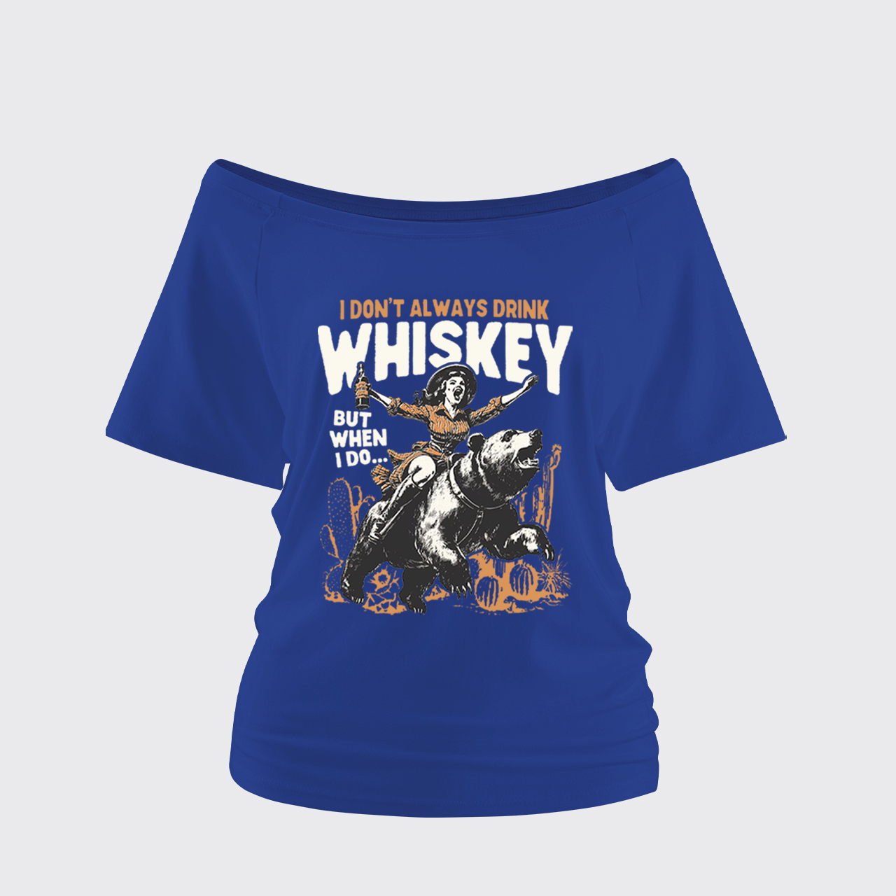 Funny Western Girl Whiskey Off Shoulder Top