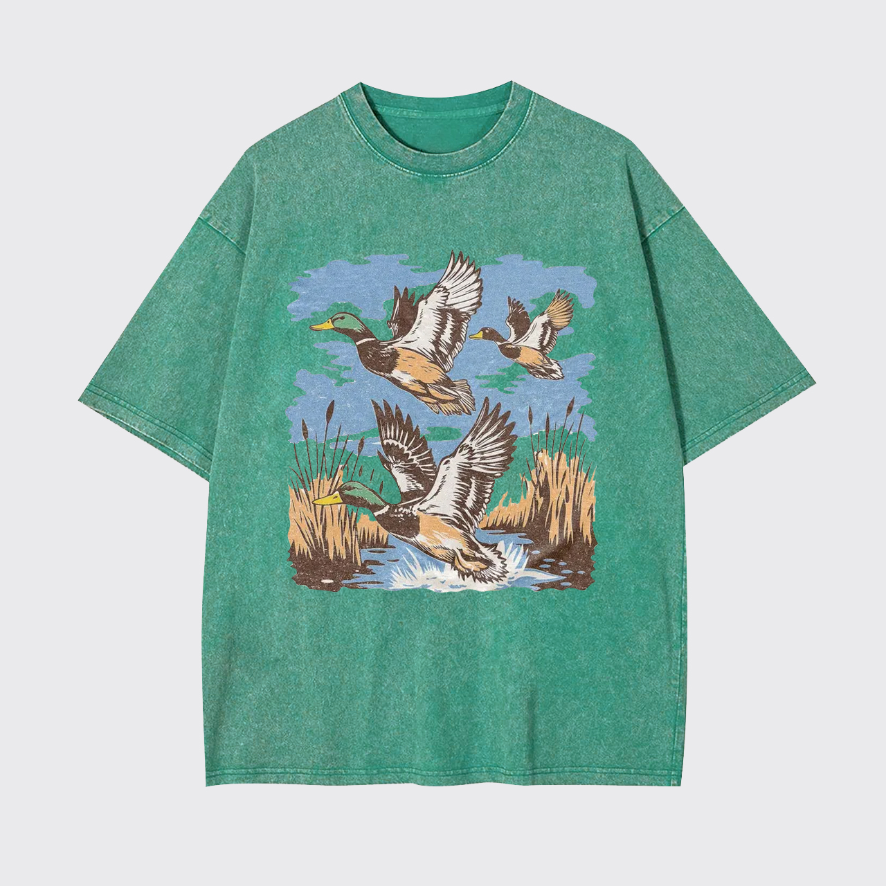 Vintage Nature Duck Hunting Garment-dye Tees