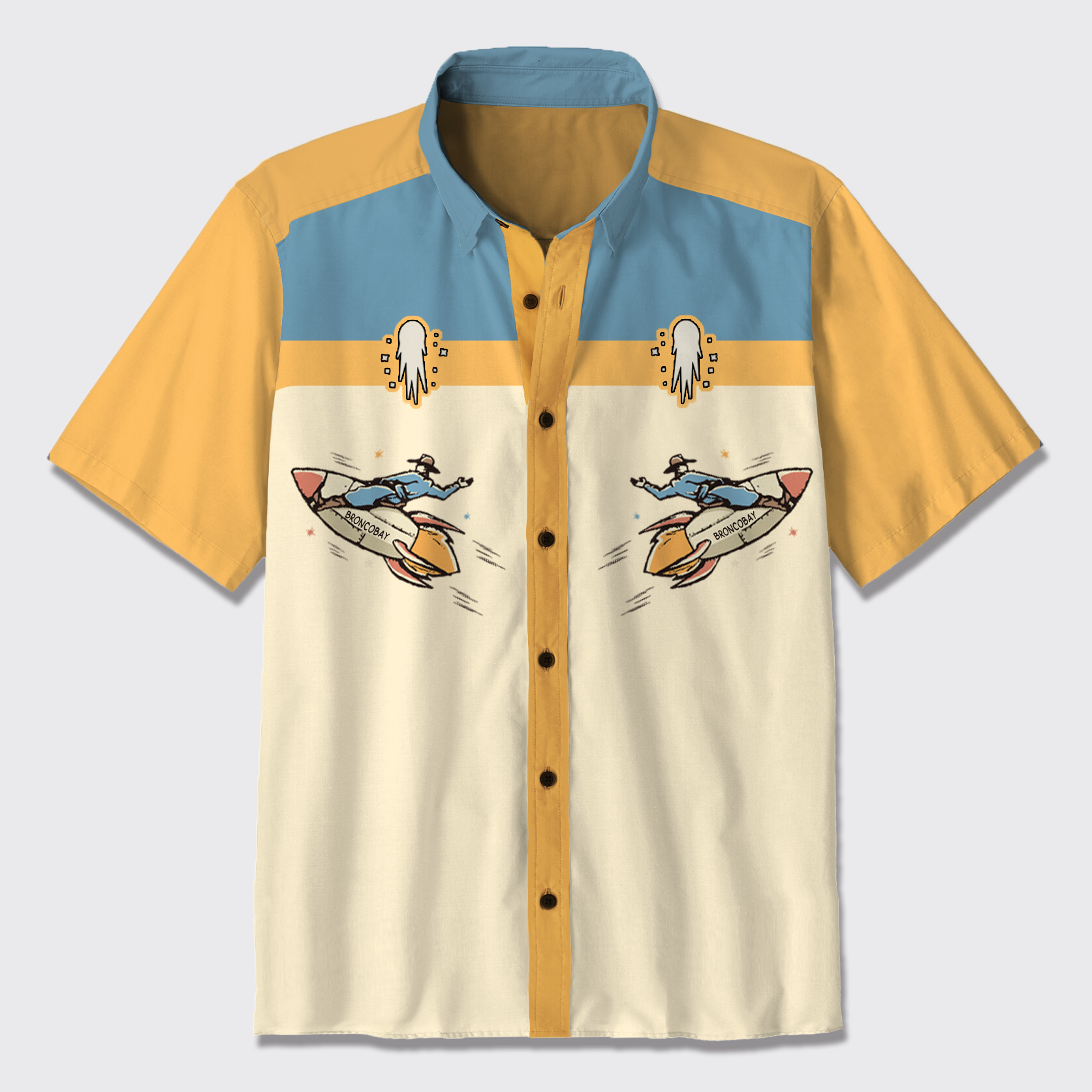 Cowboy Are Going To Outer Space Button Up Shirts