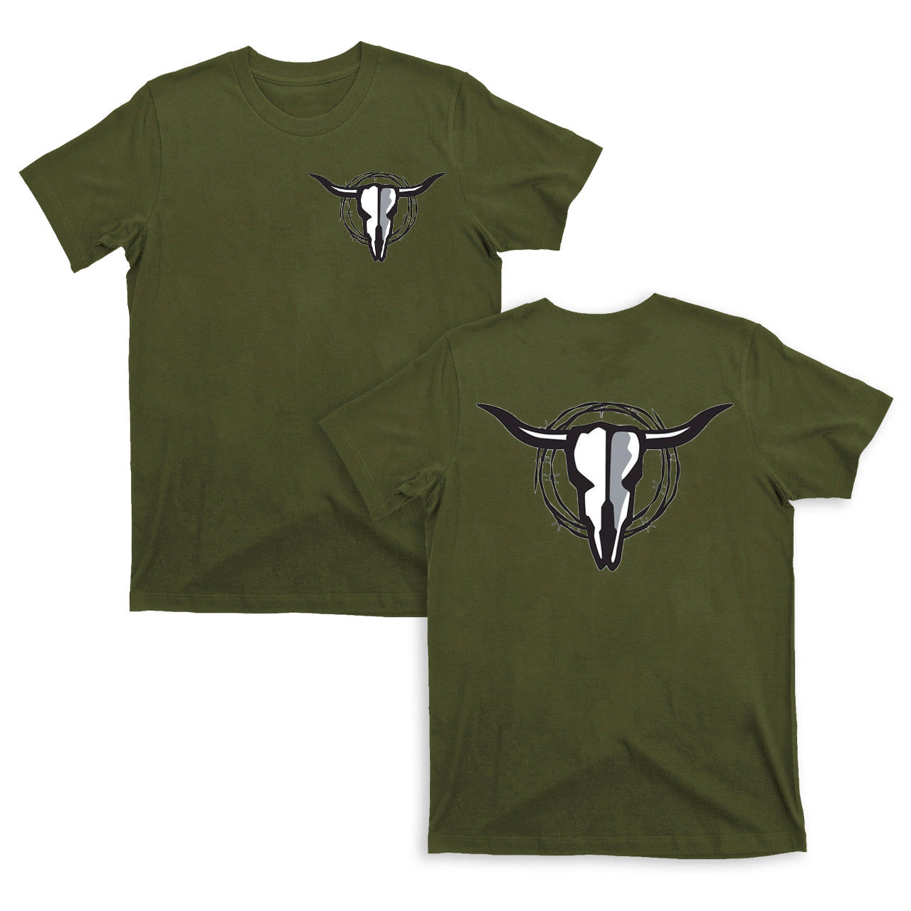 Cow Skull with Barbed Wire T-Shirts