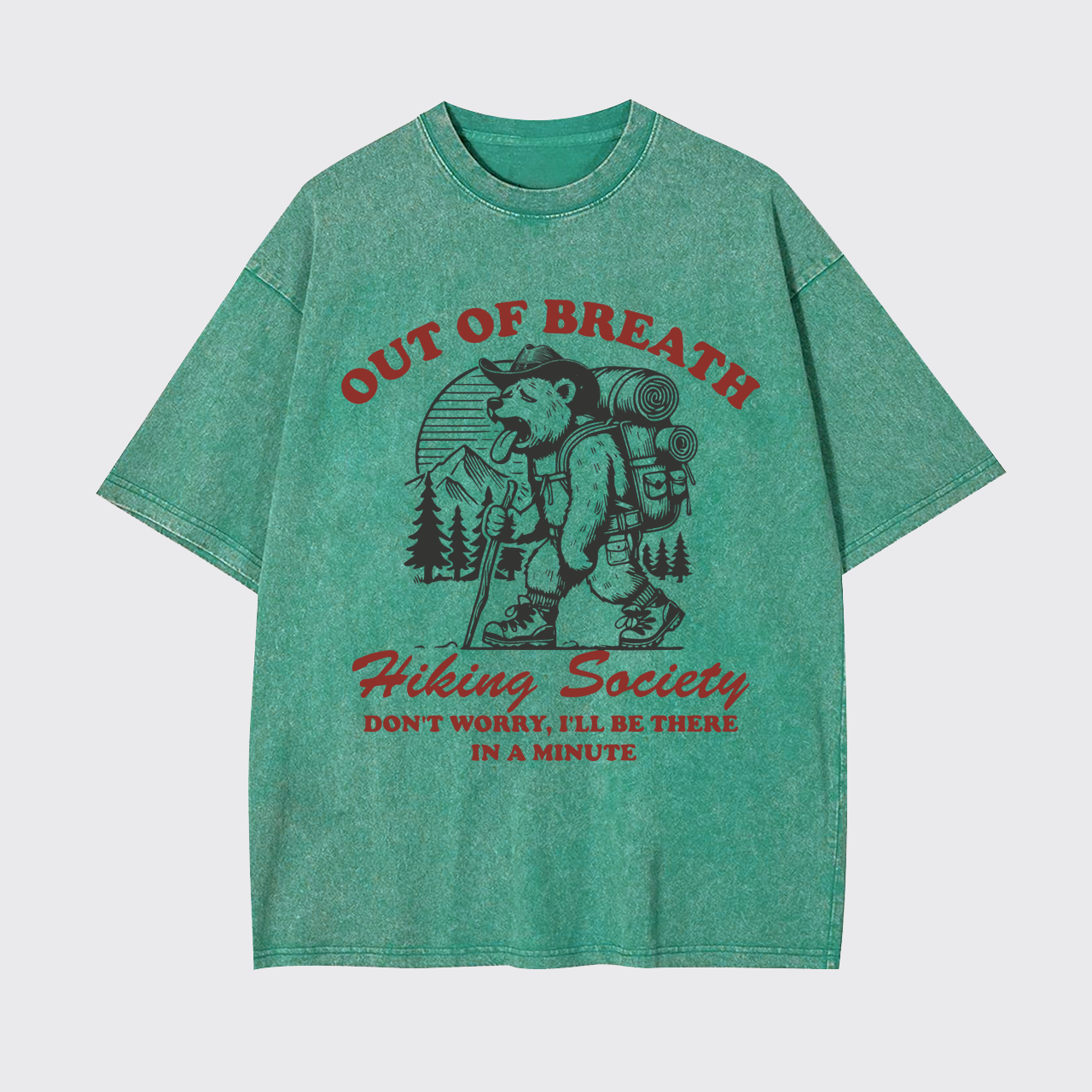 Out of Breath Hiking Bear Garment-dye Tees