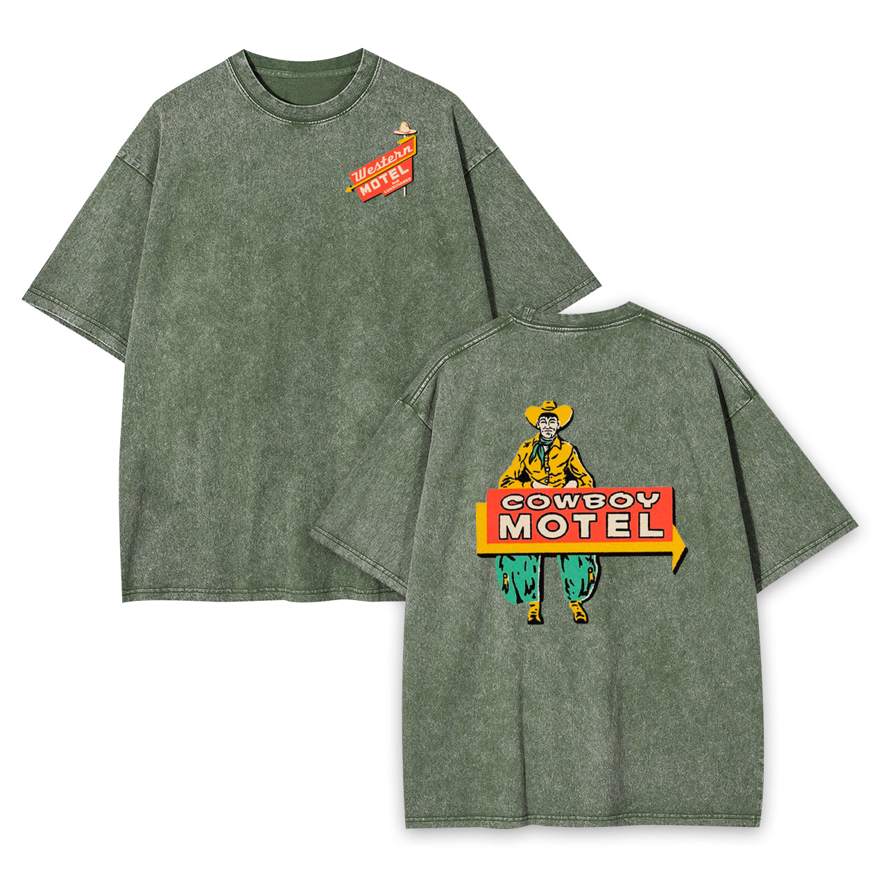 Cowboy Western Motel Garment-dye Tees