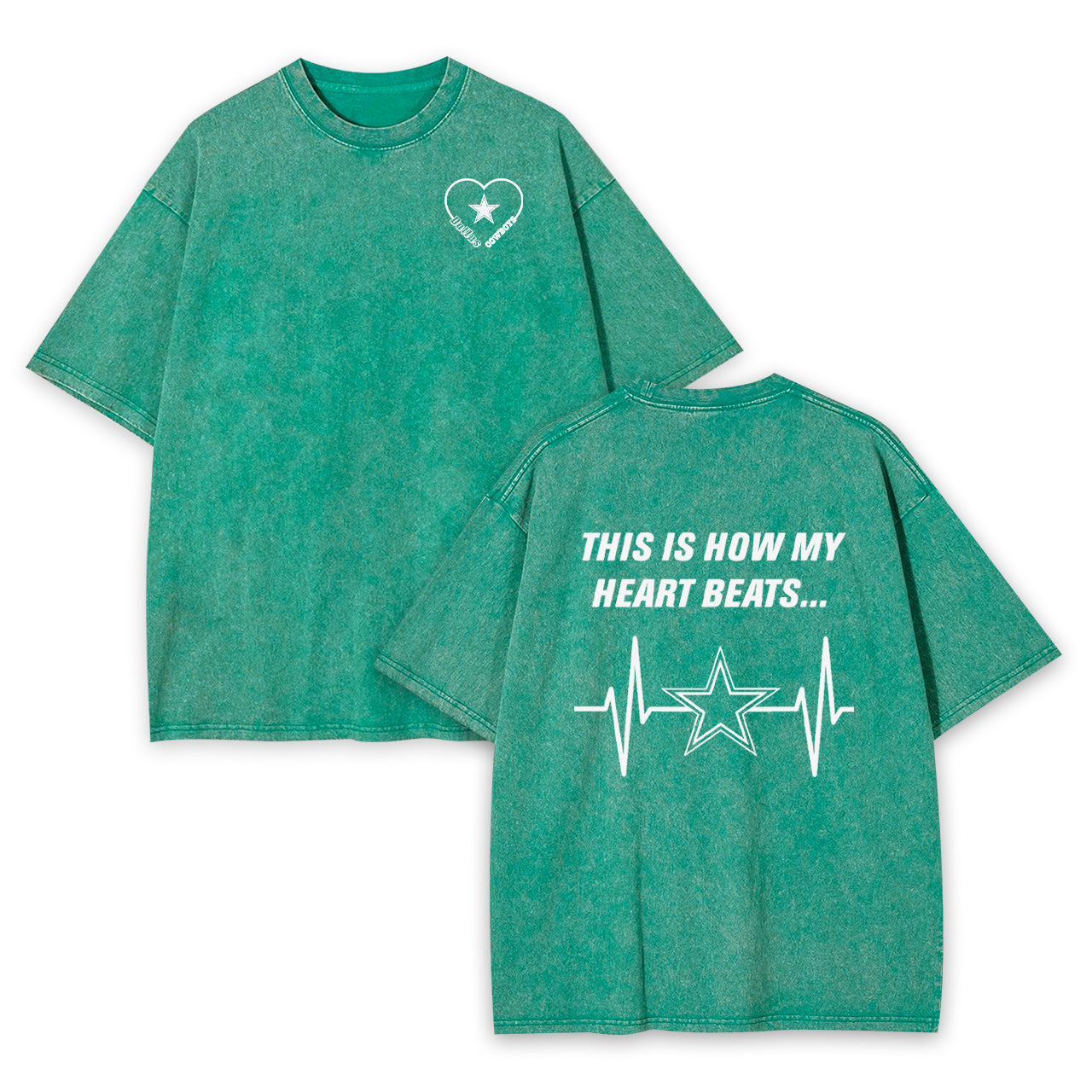 This is How My Heart Beats Dallas Cowboys Garment-dye Tees