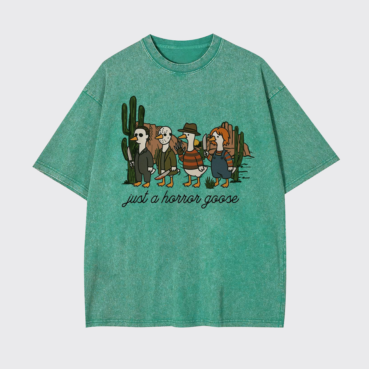 Funny Halloween Just A Horror Goose Garment-dye Tees