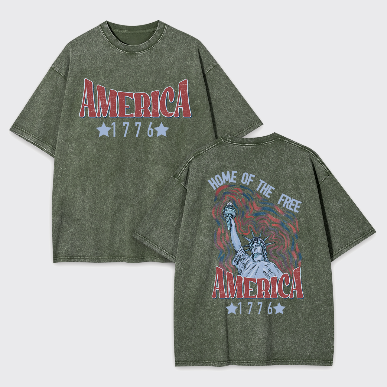 1776,Home Of The Free Garment-dye Tees
