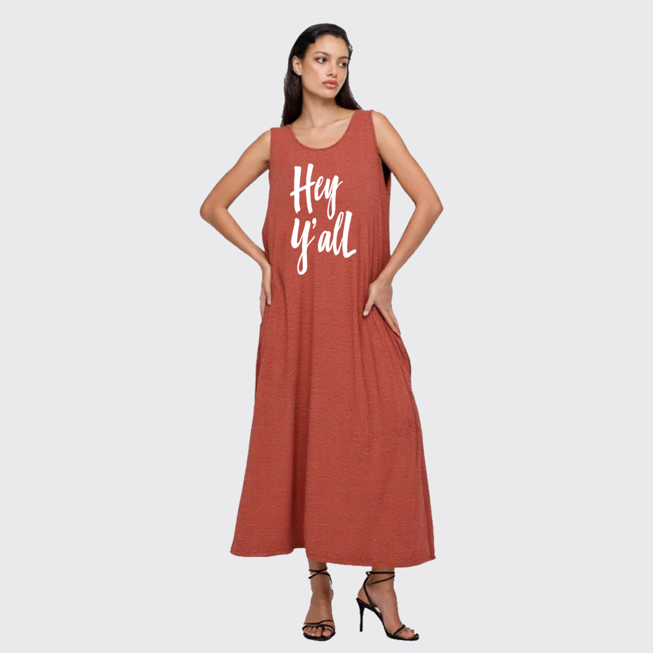 Hey Y'all Slit Tank Dress