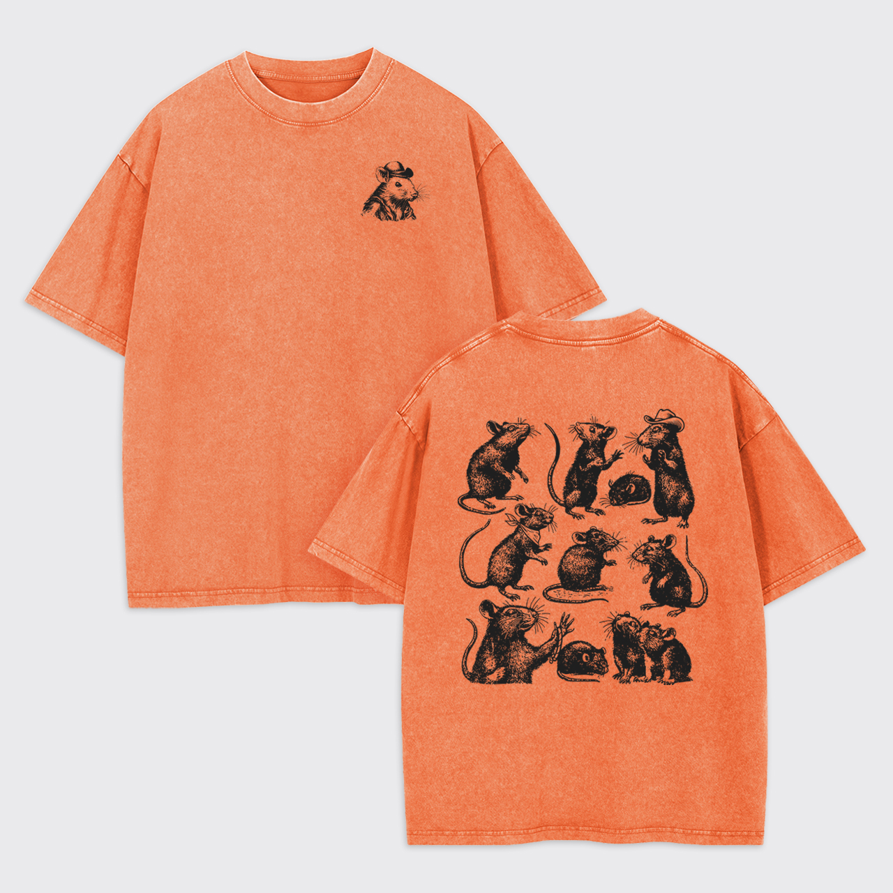 Goblincore Rat Vintage Animal Garment-dye Tees