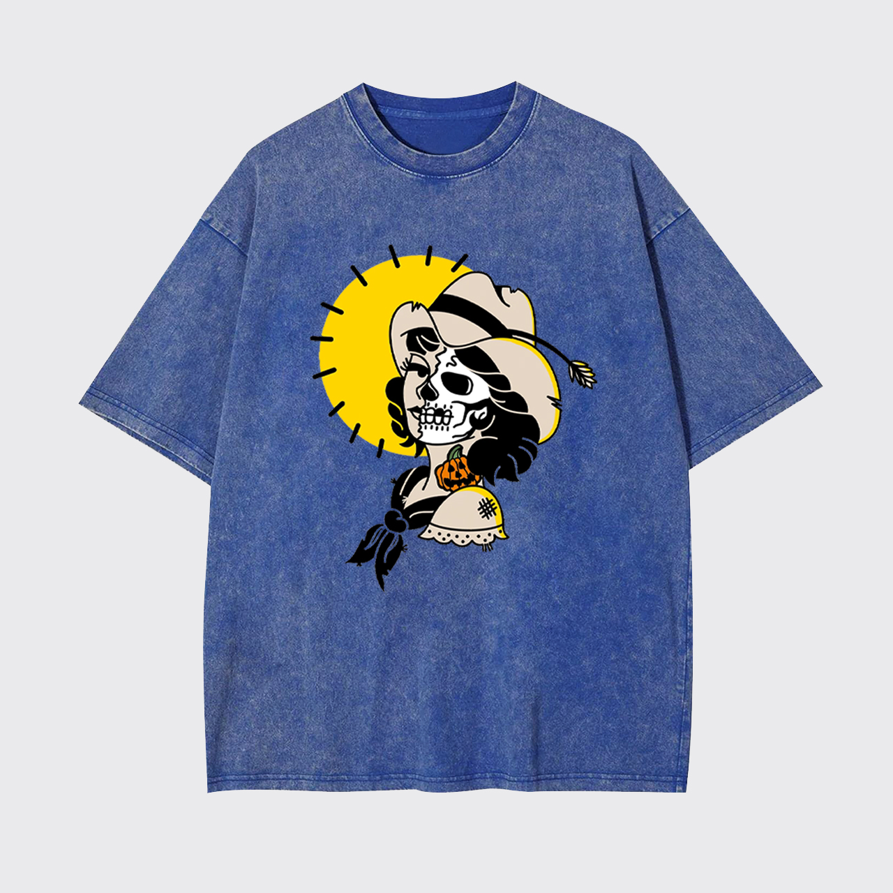 Halloween Skull Cowgirl Garment-dye Tees
